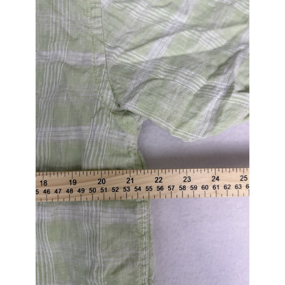 Tommy Bahama Men's‎ Green Plaid Button Up Camp Shirt Size L Large 100% Linen - Picture 5 of 7